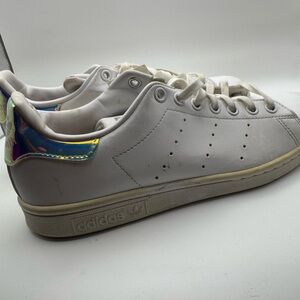 Adidas Original Stan Smith White Sneakers with Iridescent Detail